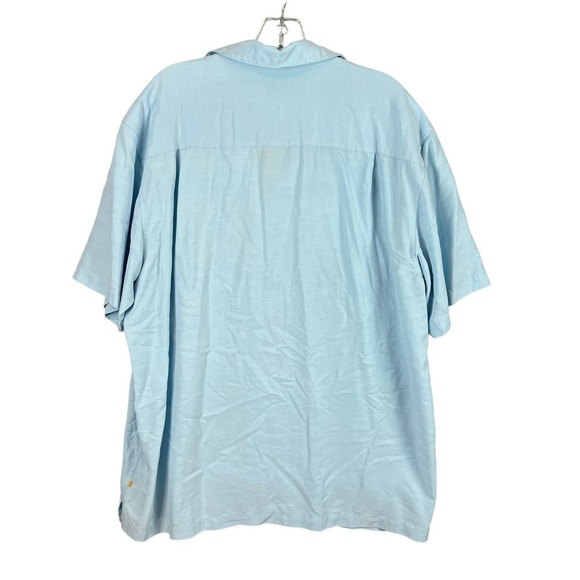 Quiksilver Men's Tahiti Palm Tree Button Up Collared Shirt Dusk Blue XL - Picture 2 of 9